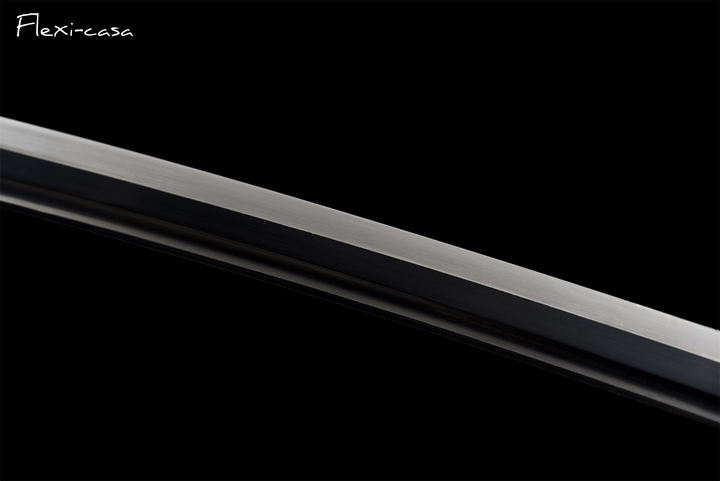 Hand-Forged Katana – High Manganese Steel, Olive Green Handle, Black Lacquer Scabbard