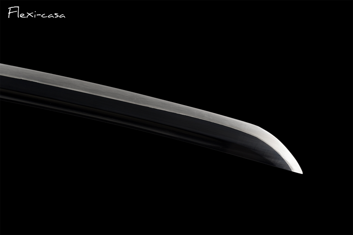 Hand-Forged Katana – High Manganese Steel, Olive Green Handle, Black Lacquer Scabbard