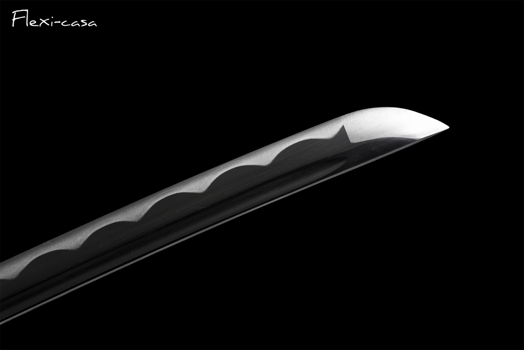 Hand-Forged Katana – 1060 High Carbon Steel, Blue Handle, White Lacquer Scabbard