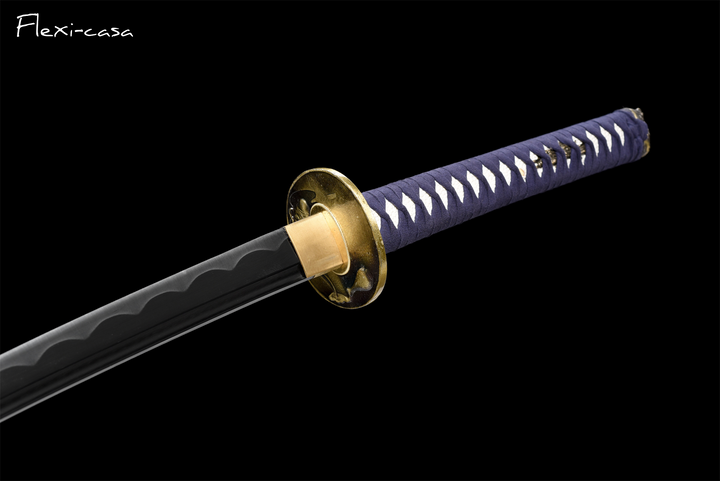 Hand-Forged Katana – 1060 High Carbon Steel, Blue Handle, White Lacquer Scabbard