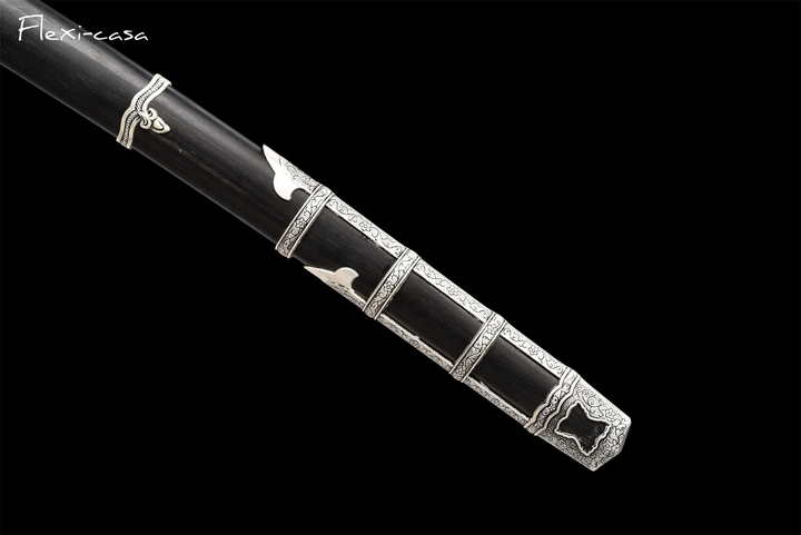 Hand-Forged Katana – High Manganese Steel, Olive Green Handle, Black Lacquer Scabbard