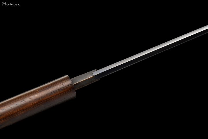 Hand-Forged Black Blade Katana – Rosewood Handle and Scabbard, High Manganese Steel