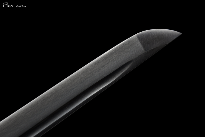 Hand-Forged Black Blade Katana – Rosewood Handle and Scabbard, High Manganese Steel