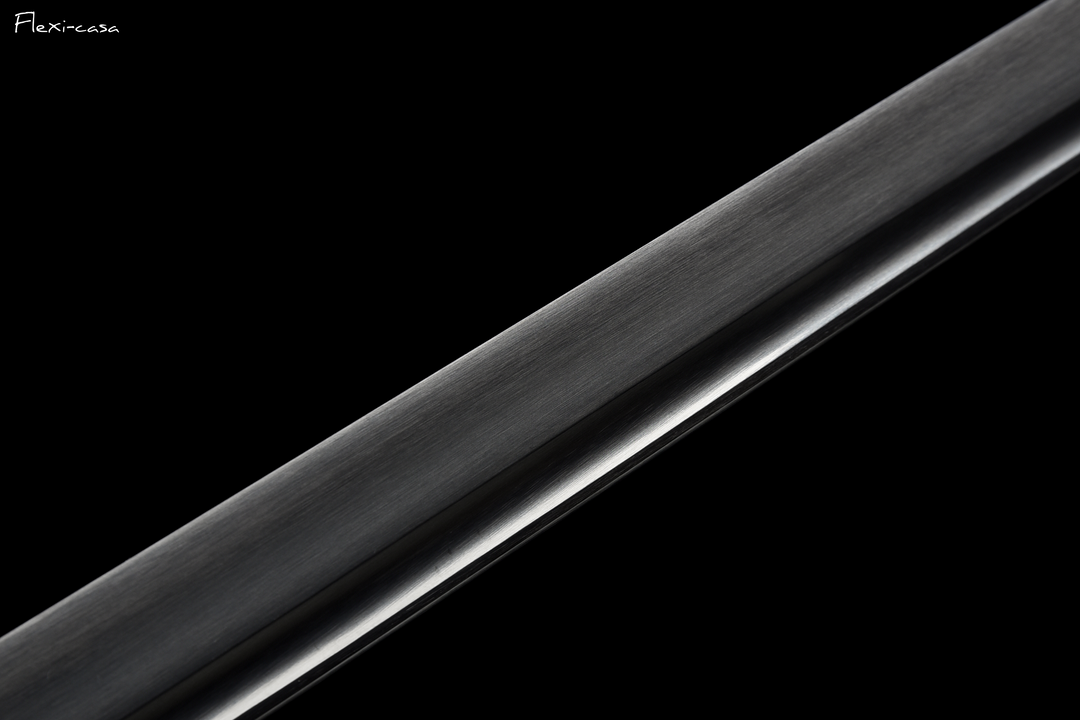 Hand-Forged Black Blade Katana – Rosewood Handle and Scabbard, High Manganese Steel