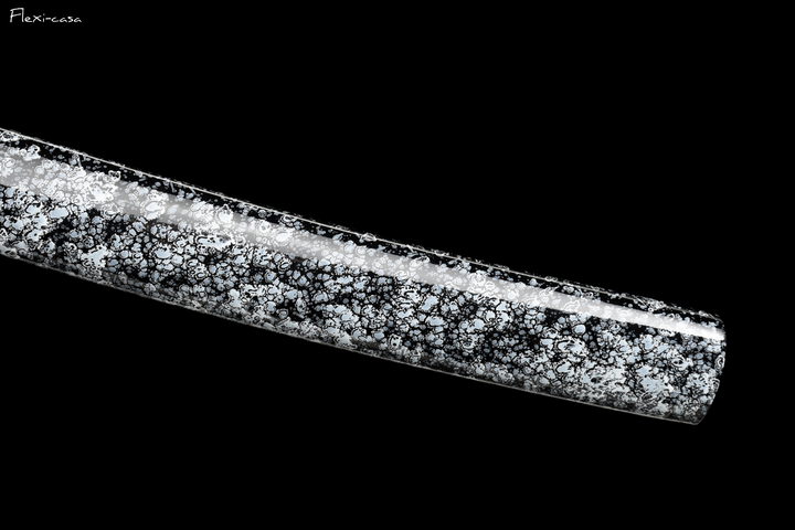 Hand-Forged White Katana – High Manganese Steel Blade, Snow Pattern Scabbard, Copper Fittings