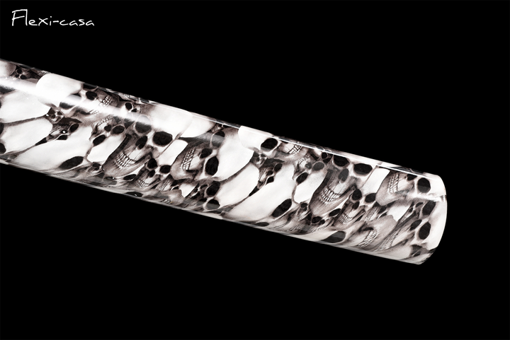 and-Forged Black Katana – 1060 High Carbon Steel, Marble-Pattern Saya, Gold Alloy Fittings