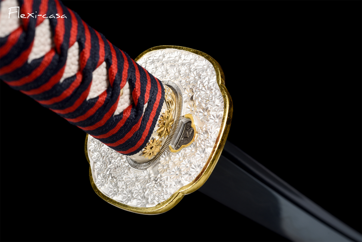 Hand-Forged Blue Katana – 1060 High Carbon Steel, Lacquered Scabbard, Red Cord Handle