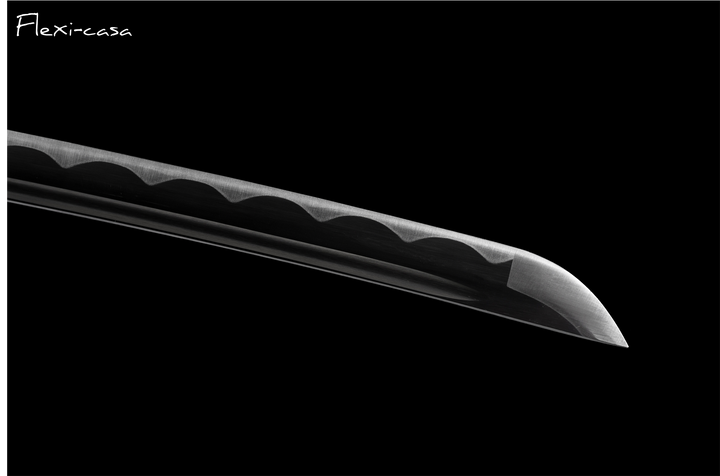 Hand-Forged Black Katana – 1060 High Carbon Steel, Gold Handle, Blue Lacquer Scabbard