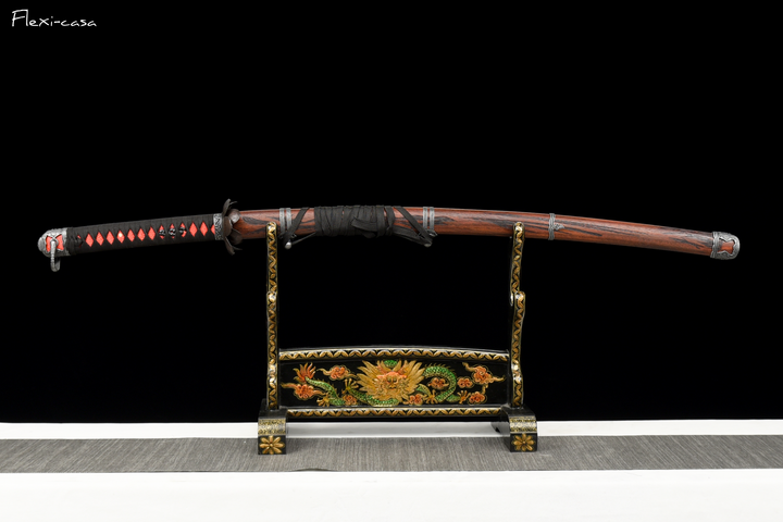 Hand-Forged Blue Gradient Katana – 1060 High Carbon Steel, Lacquered Scabbard, Full Tang Construction