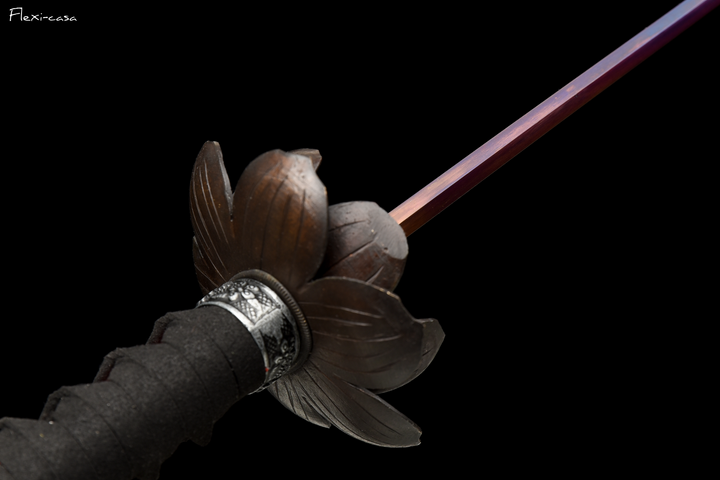 Hand-Forged Blue Gradient Katana – 1060 High Carbon Steel, Lacquered Scabbard, Full Tang Construction